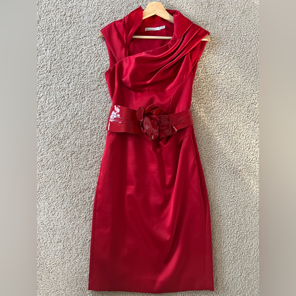 COPY - Karen Millen Red Satin Cocktail Dress